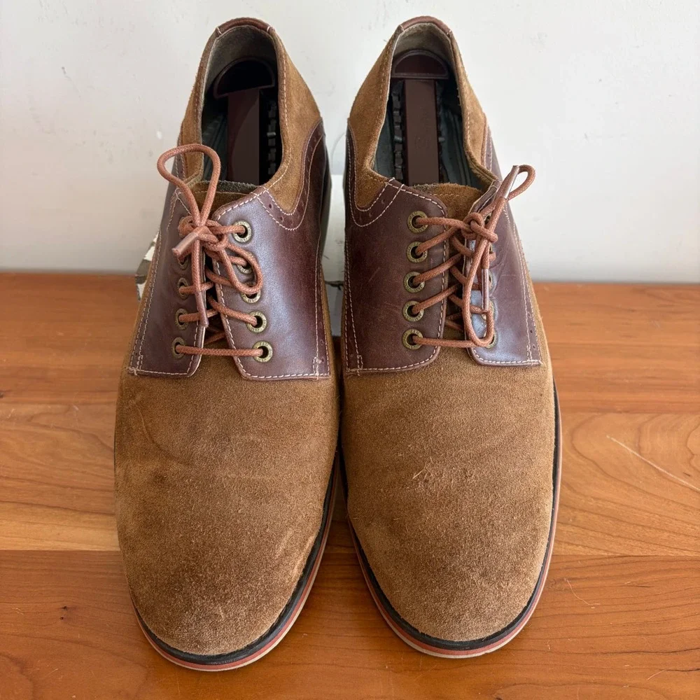 Johnston & Murphy Mens Brown Suede Leather Oxford Shoes 59-15020 Size 9M